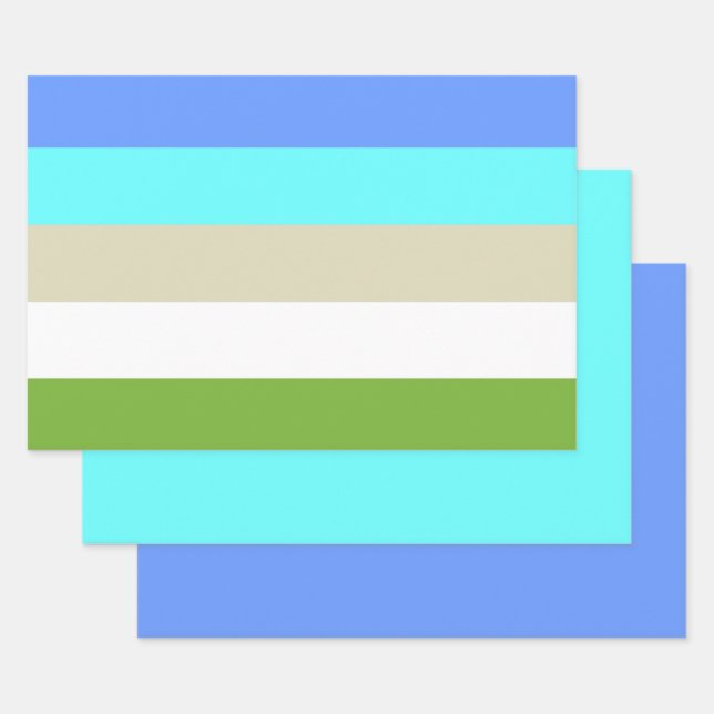Striped Beach Colours of Sint Maarten Wrapping Paper Sheet (Set)