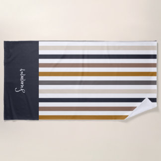 Striped Beach Towel – Neutral Earth Tone