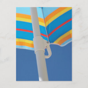 Striped Beach Umbrella Postcard