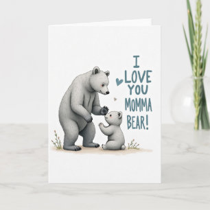 Striped Bear Love You Card