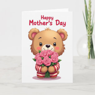 Striped Bear Mothers Day Card