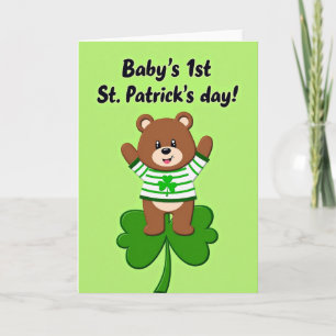 Striped Bear Shamrock First Card