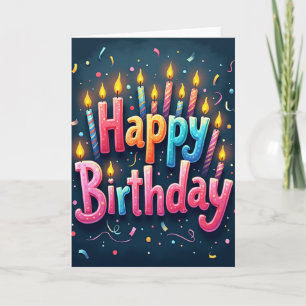 Striped Birthday Candle Card