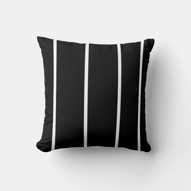 Striped Black and White > Square Throw Pillow (Front)