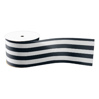 Striped (Black & White) Customisable Grosgrain Ribbon