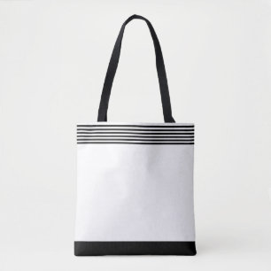 Striped Black White Tote Bag