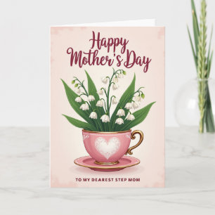 Striped Blossom Teacup Card