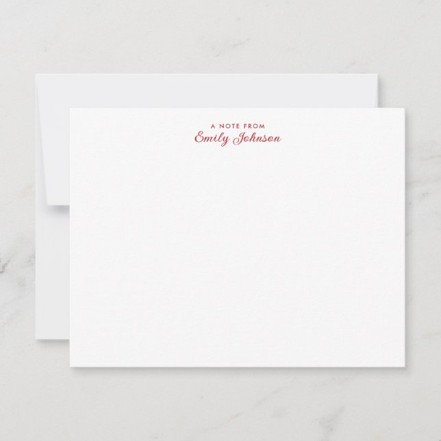 Striped Blue and Red Personal Note Card (Front)