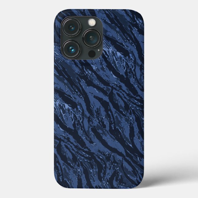 Striped Blue Camo Case-Mate iPhone Case (Back)