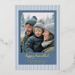 Striped Blue Happy Hanukkah Photo