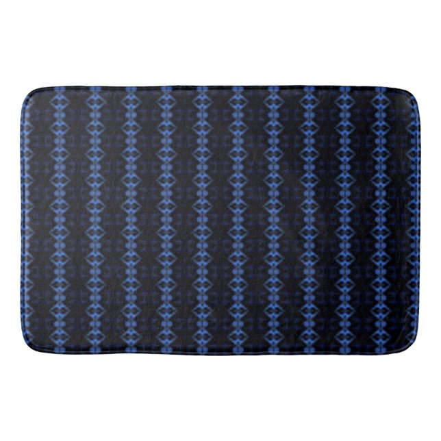 Striped Blue Too Bath Mat (Front)