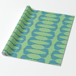 Striped Bluebird Wrapping Paper