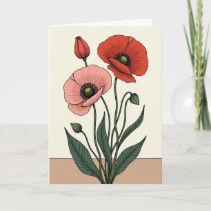 Striped Botanical Bloom Card