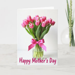 Striped Bouquet Of Flowers Card