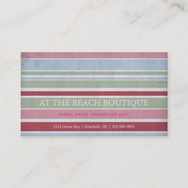 Striped Boutique Business Cards (Front)