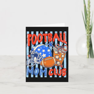 Striped bow football mum club coffee funny game card