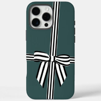 Striped Bow iPhone Case Green