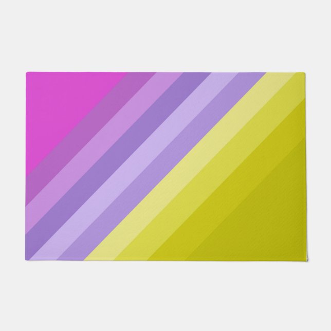 Striped, bright , rainbow doormat (Front)