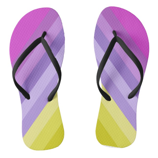 Striped, bright , rainbow jandals (Footbed)