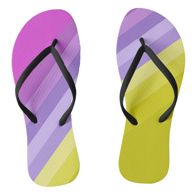 Striped, bright , rainbow jandals (Footbed)