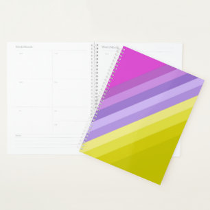 Striped, bright , rainbow planner