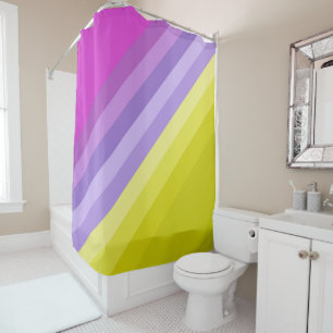 Striped, bright shower curtain