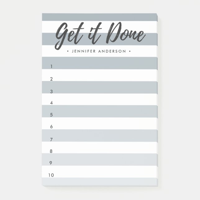 Striped Brush Lettered To-Do List Post-it Notes (Front)