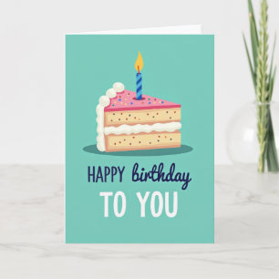 Striped Cake Slice Wish Card