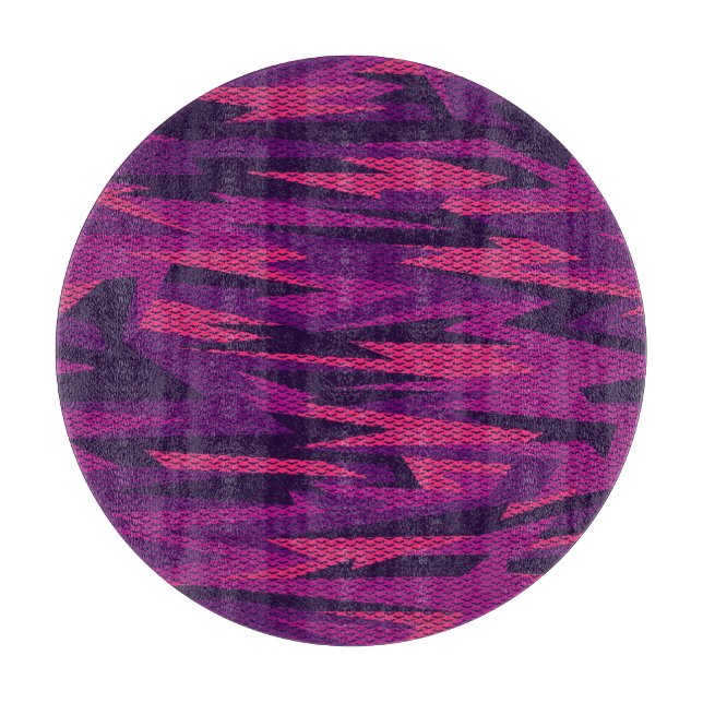 Striped Camouflage: Abstract Geometric Pattern Cutting Board (Front)