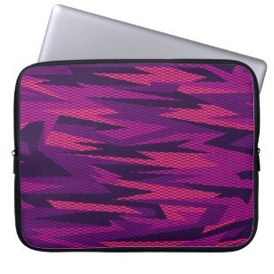Striped Camouflage: Abstract Geometric Pattern Laptop Sleeve