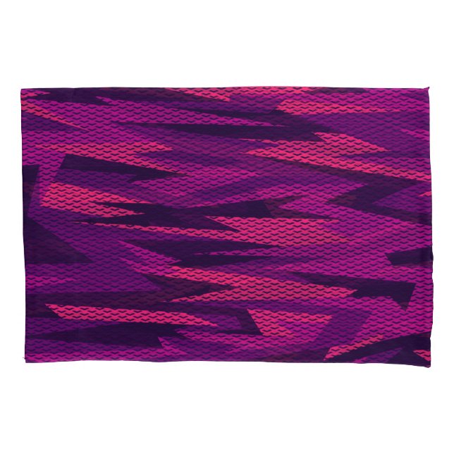 Striped Camouflage: Abstract Geometric Pattern Pillowcase (Front)
