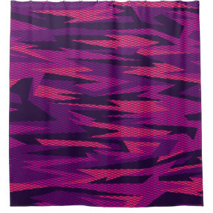 Striped Camouflage: Abstract Geometric Pattern Shower Curtain