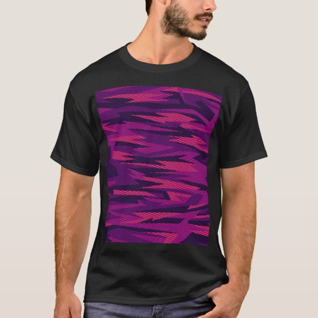 Striped Camouflage: Abstract Geometric Pattern T-Shirt (Front)