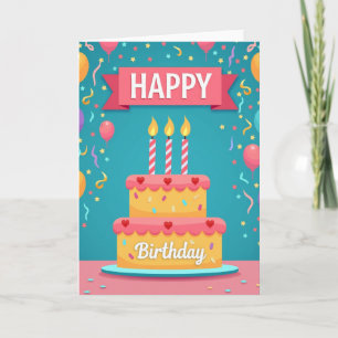 Striped Candle Party Card