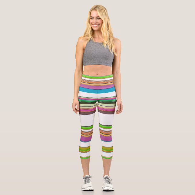 STRIPED CAPRI LEGGINGS (Front)