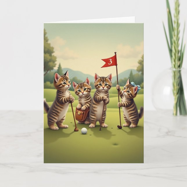 Striped Cats Fathers Day Card (Front)