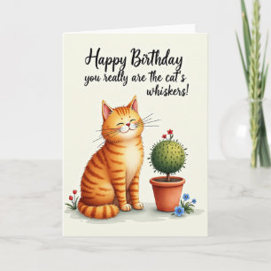 Striped Cats Happy Smile Card