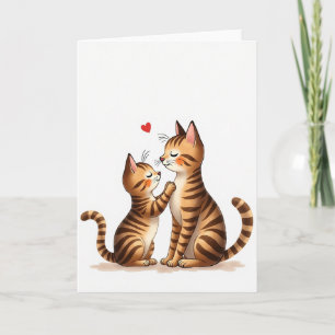 Striped Cats Love Mother Card