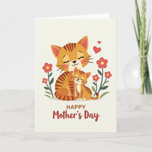 Striped Cats Mothers Love Card
