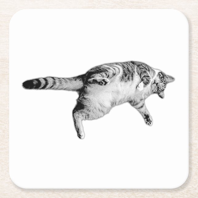 Striped Charm for the Table Square Paper Coaster (Front)