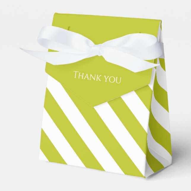 Striped Chartreuse  Favour Box (Front Side)