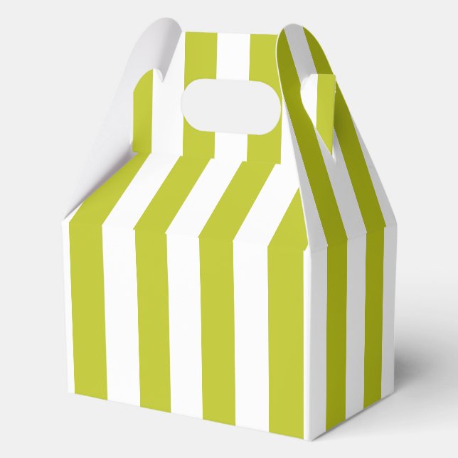Striped Chartreuse  Favour Box (Back)