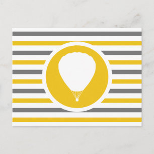 Striped Chic BALLOONING Postcard