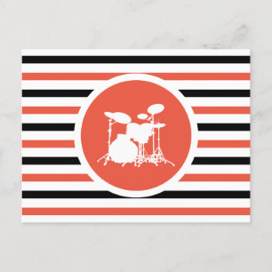 Striped Chic Drums Postcard