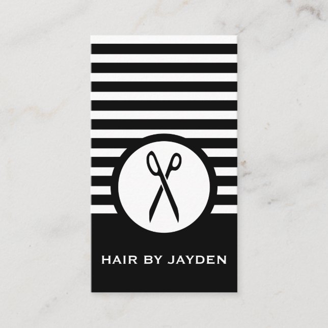 Striped Chic Loyalty Scissors Card (Front)