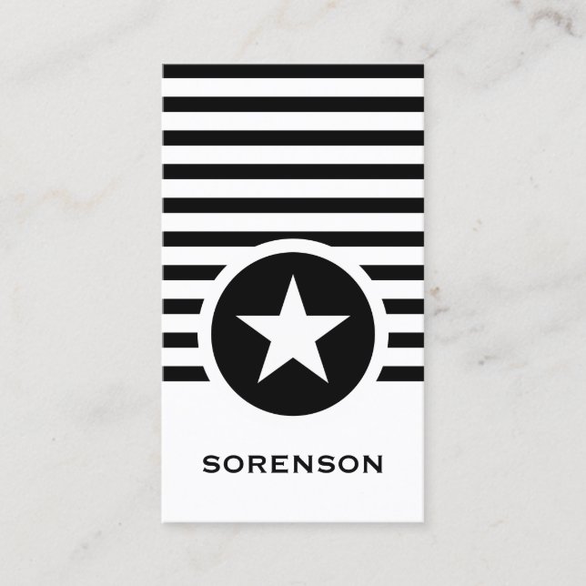 Striped Chic Star Business Card (Front)