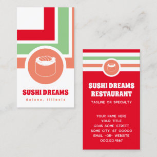Striped Chic Sushi Business Card