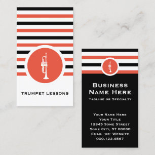 Striped Chic Trumpet Business Card