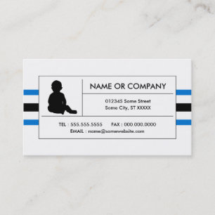 striped childcare business card