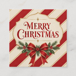 Striped Christmas , Merry Christmas Greeting style Enclosure Card